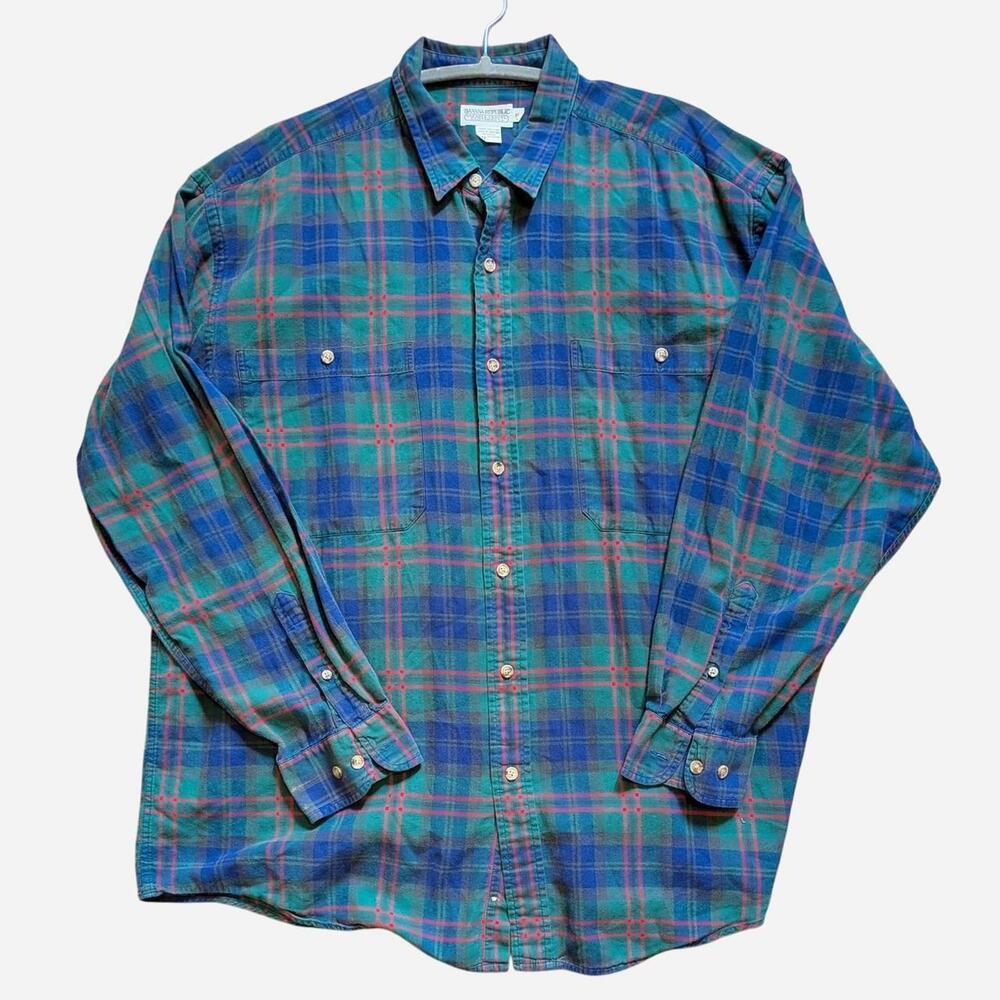 Vintage early 90s Banana Republic Plaid Flannel Shirt (1990s, XL)